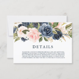 Elegante, moderne Navy & Blush-Hochzeitskarte RSVP Karte