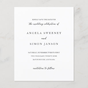 Elegante moderne neutrale Hochzeit Save the Date Flyer