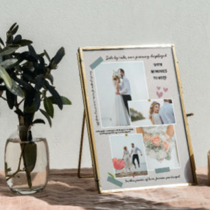 elegante moderne neuvermählte Foto-Collage Hochzei Fotoplatte
