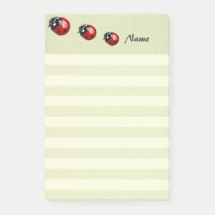 Elegante moderne niedliche Ladybug Streifen person Post-it Klebezettel