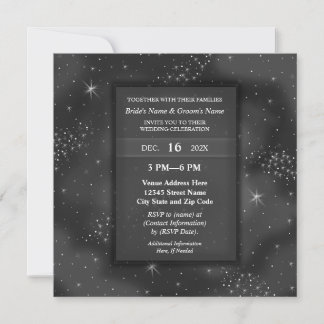 Elegante Moderne Night Sky Galaxy Hochzeitsfeier Einladung