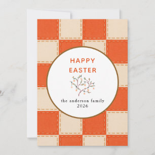 Elegante moderne orange Muster Frohe Ostern Foto Feiertagskarte