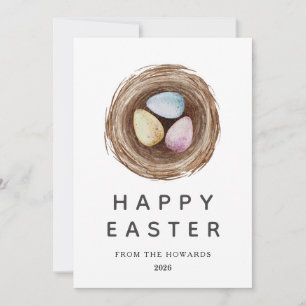 Elegante moderne Ostereier Frohe Ostern Foto Feiertagskarte