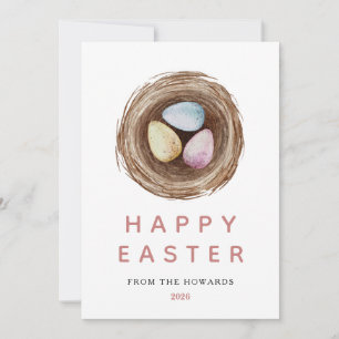 Elegante moderne Ostereier Frohe Ostern Foto Feiertagskarte