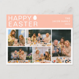 Elegante moderne Osternfamilie Fünf Foto Feiertagspostkarte
