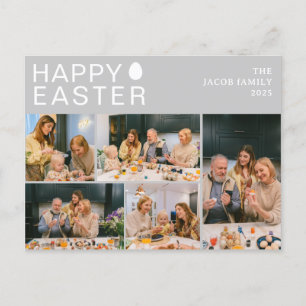 Elegante moderne Osternfamilie Fünf Foto Feiertagspostkarte