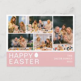 Elegante moderne Osternfamilie Fünf Foto Feiertagspostkarte