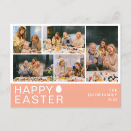 Elegante moderne Osternfamilie Fünf Foto Feiertagspostkarte