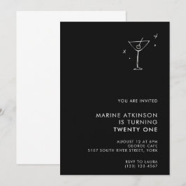 Elegante moderne Party Einladung zum 21.