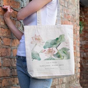 Elegante Moderne Pastel Blush Wasserlilie Hochzeit Tragetasche