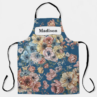 Elegante moderne Pastellblumen personalisiertes Ge Schürze