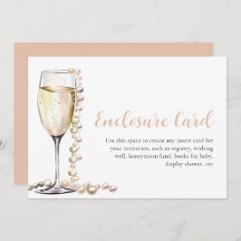 Elegante, moderne Perlen und Prosecco Umschließung Einladung