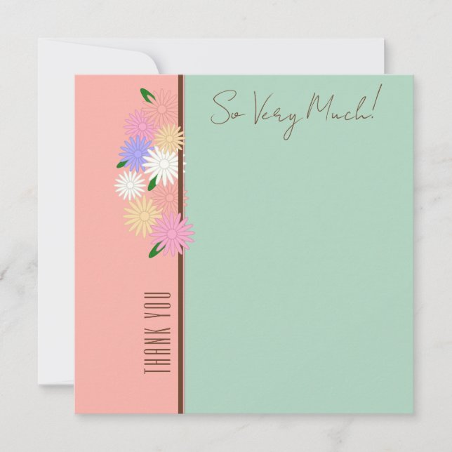 Elegante moderne Personalisierte Blumen Dankeschön (Vorderseite)