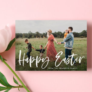 Elegante moderne Pinsel-Schriftart Frohe Ostern Fo Feiertagskarte