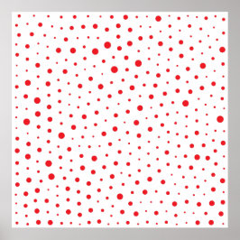 Elegante moderne Polka-Dots - Rot- BG anpassen Poster