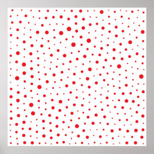 Elegante moderne Polka-Dots - Rot- BG anpassen Poster