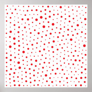 Elegante moderne Polka-Dots - Rot- BG anpassen Poster