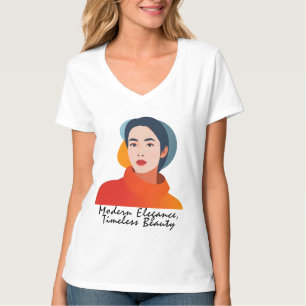 Elegante Moderne Portrait Illustration T-Shirt