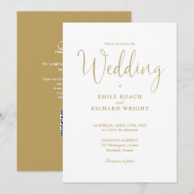 Elegante moderne QR Code Chic Gold Wedding