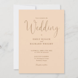 Elegante moderne QR Code Soft Peach Hochzeit Einladung