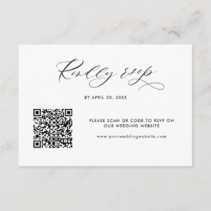Elegante moderne QR Code UAWG Online-Hochzeit Begleitkarte
