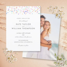 Elegante Moderne Rainbow Confetti Foto Wedding
