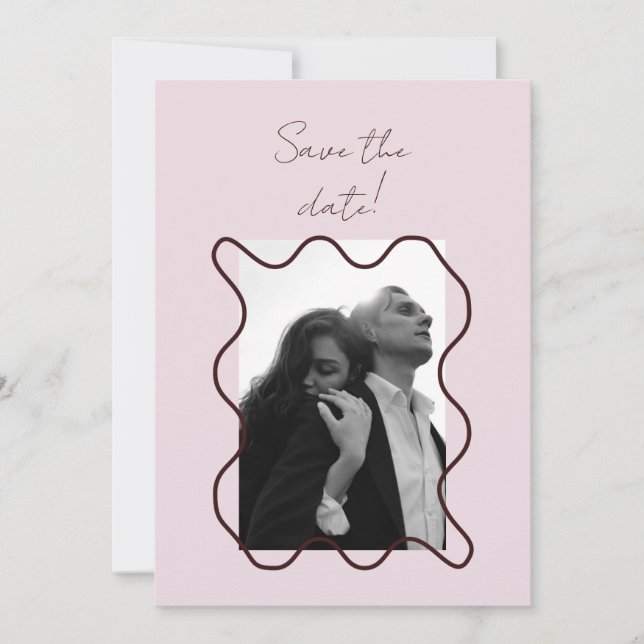 Elegante Moderne Retro-Hochzeit Save The Date (Vorderseite)
