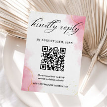 Elegante moderne rosa Aquarell-Hochzeits-Antwortka
