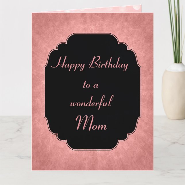 Elegante moderne rosa Happy Birthday Mama Karte (Vorderseite)