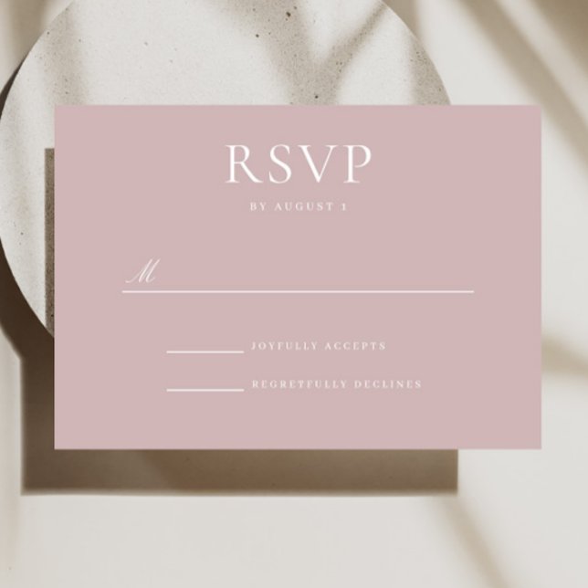 Elegante moderne, rosa Hochzeitskarte RSVP Karte (Von Creator hochgeladen)