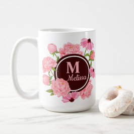 Elegante Moderne rosa Peony Kaffeetasse