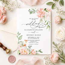 Elegante moderne rosafarbene weiße Blumenhochzeit