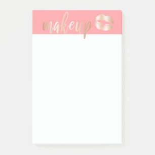 Elegante, moderne Rose aus Kupfer, goldene Lippen  Post-it Klebezettel
