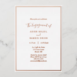 Elegante Moderne Rose der Hochzeitsparty Gold Folieneinladung