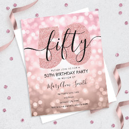 Elegante Moderne Rose Gold 50. Geburtstagsparty