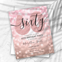 Elegante Moderne Rose Gold 60. Geburtstagsparty