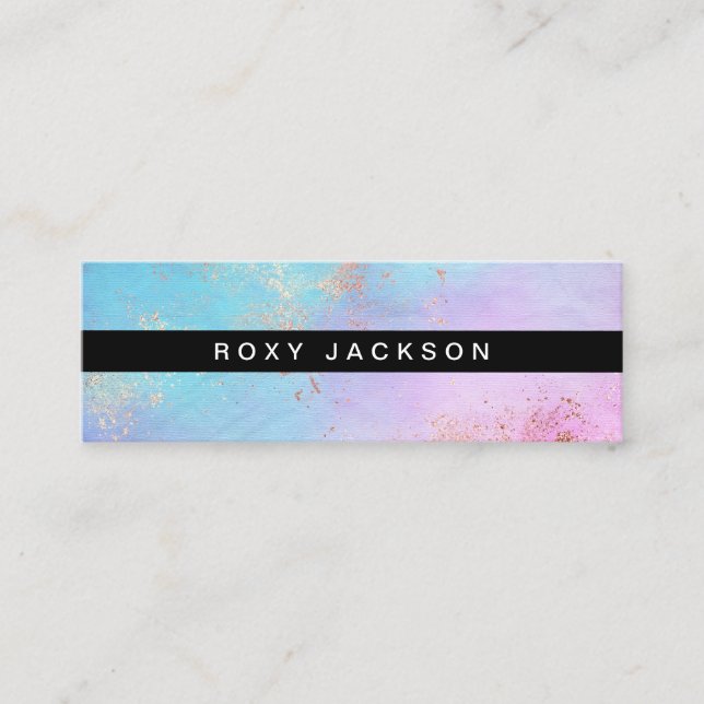 Elegante, moderne Rose Gold Aquarell-Künstler Mini Visitenkarte (Vorderseite)