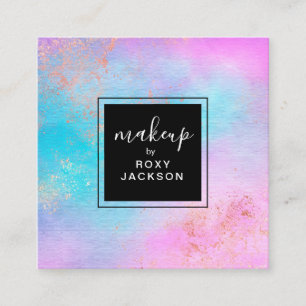 Elegante, moderne Rose Gold Aquarell-Künstler Quadratische Visitenkarte