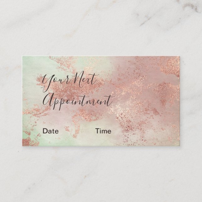 Elegante, moderne Rose Gold Aquarell-Künstler Terminkarte (Vorderseite)