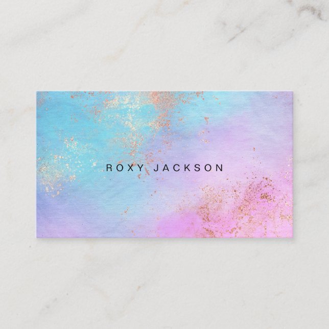 Elegante, moderne Rose Gold Aquarell-Künstler Visitenkarte (Vorderseite)