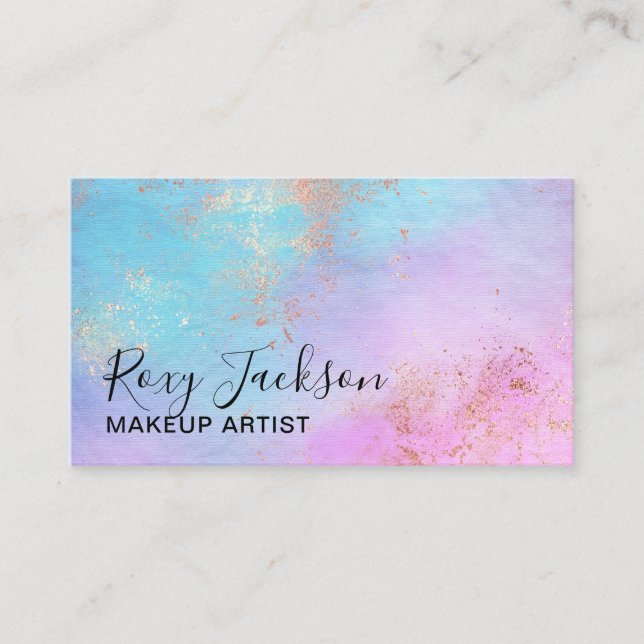 Elegante, moderne Rose Gold Aquarell-Künstler Visitenkarte (Vorderseite)