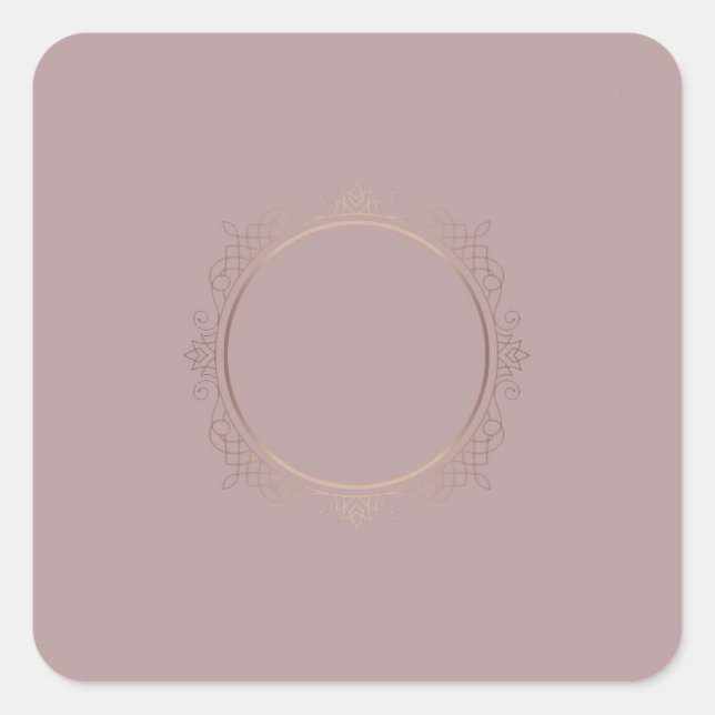 Elegante moderne Rose Gold Blank Template Trendy Quadratischer Aufkleber (Vorderseite)
