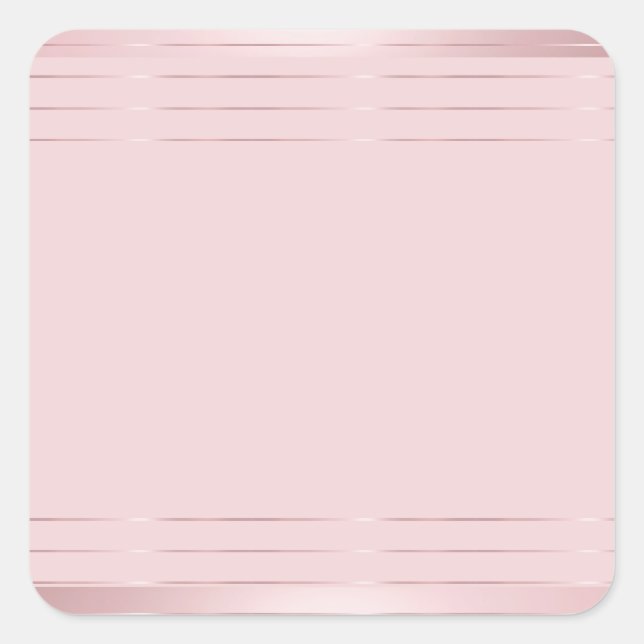 Elegante moderne Rose Gold Blank Template Trendy Quadratischer Aufkleber (Vorderseite)