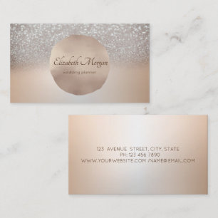 Elegante Moderne, Rose Gold Circle Bokeh Ombre Visitenkarte