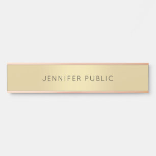 Elegante moderne Rose Gold Glamour Minimalistisch Türschild
