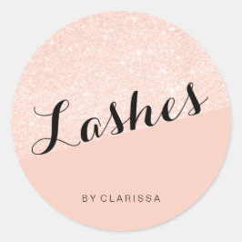 Elegante moderne Rose Gold Glitzer rot Rosa Leinen Runder Aufkleber