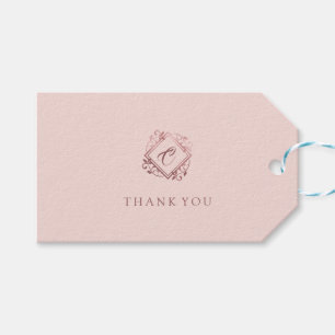 Elegante Moderne Rose Gold Pink Monogram Vielen Da Geschenkanhänger