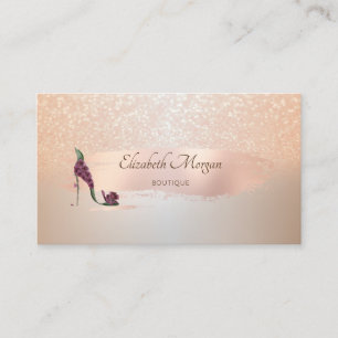 Elegante Moderne, Rose Gold Pinselstriche, High He Visitenkarte