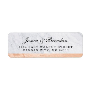 Elegante Moderne Rose Gold Wedding Rücksendeadress