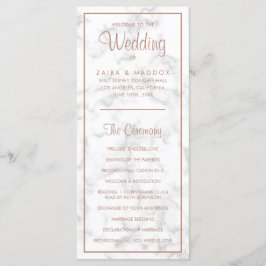 Elegante Moderne Rose Goldmedaille Hochzeit Programm